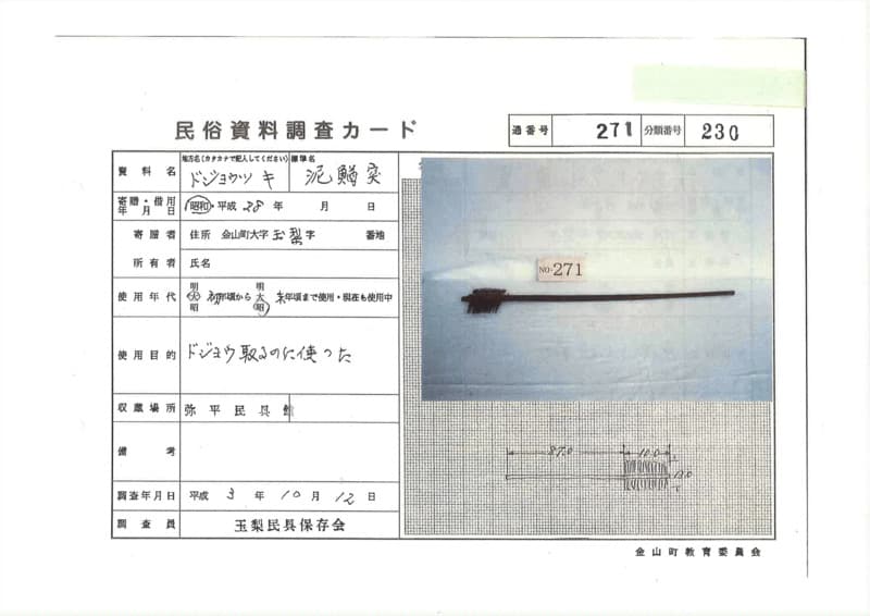 地方名:ドジョウツキ