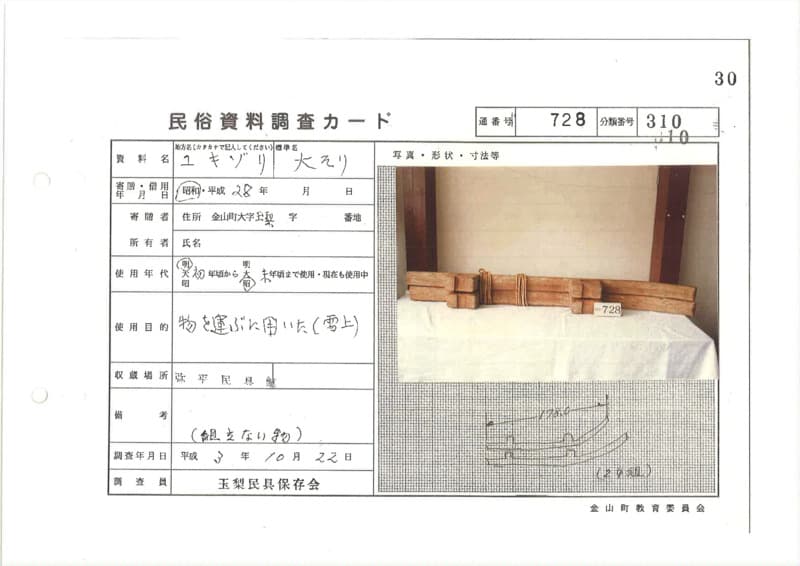 地方名:ユキゾリ