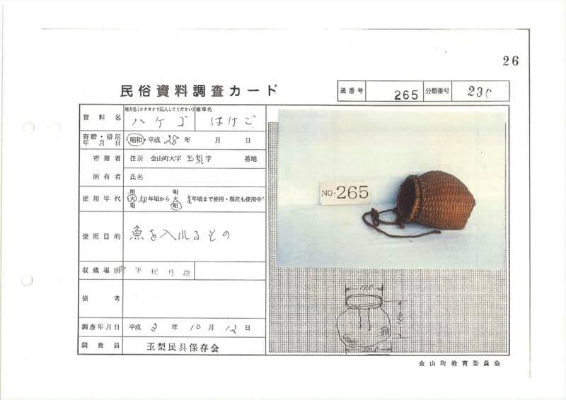 地方名:ハケゴ