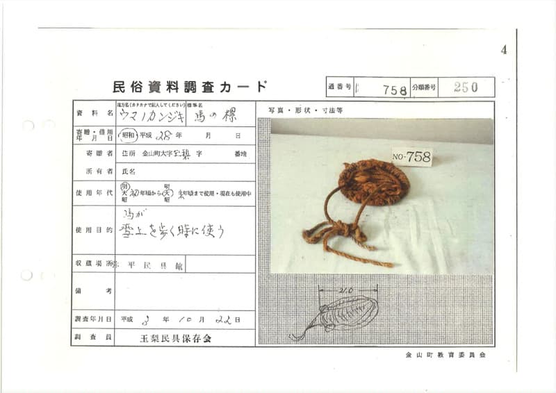 地方名:ウマノカンジキ