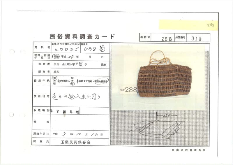 地方名:ヒロロカゴ