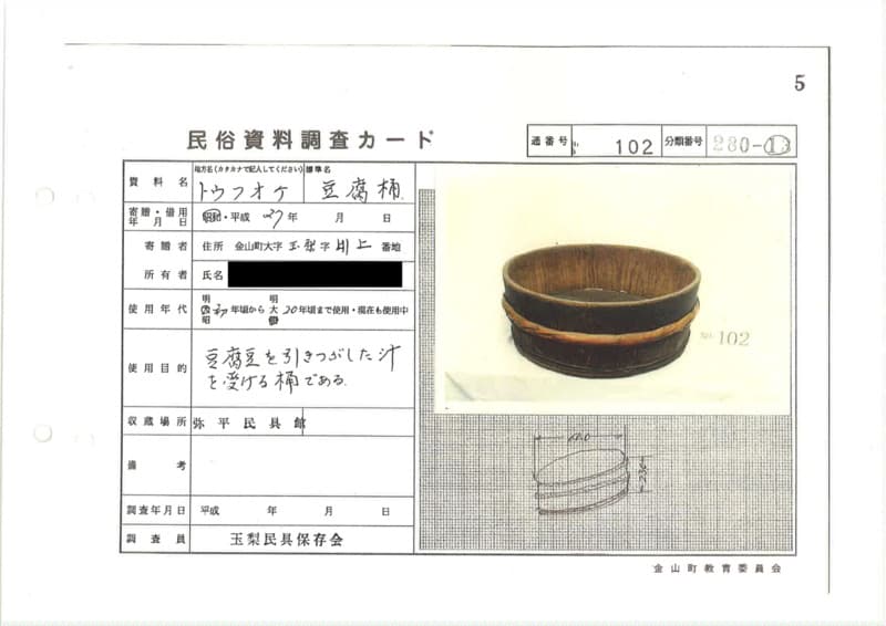 地方名:トウフオケ