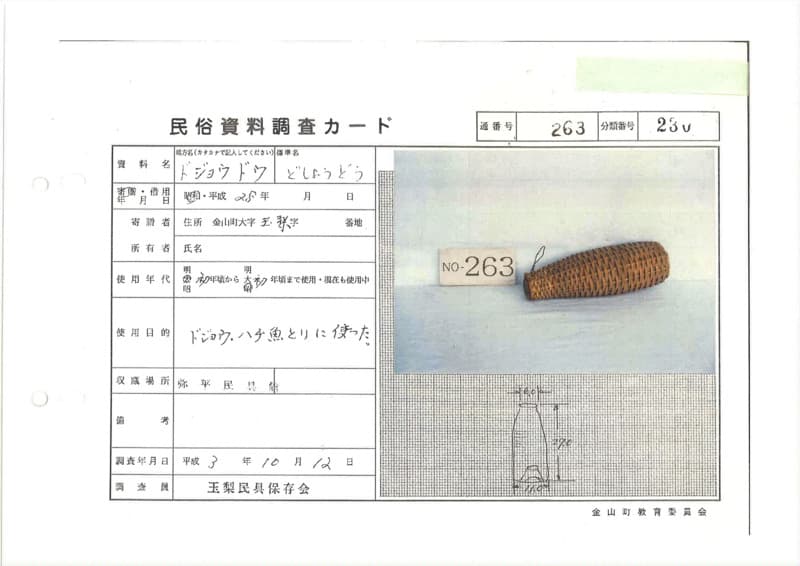 地方名:ドジョウドウ