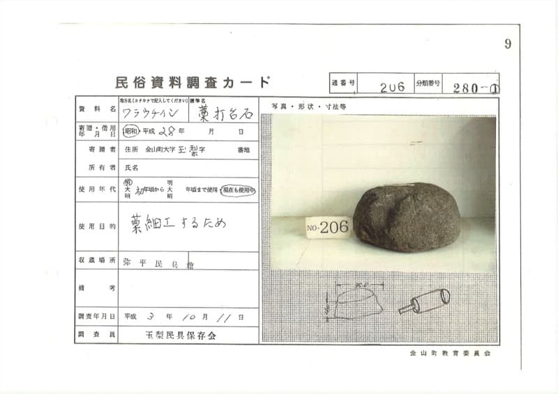 地方名:ワラウチイシ