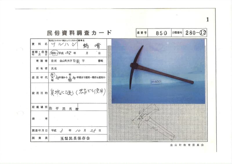 地方名:ツルハシ