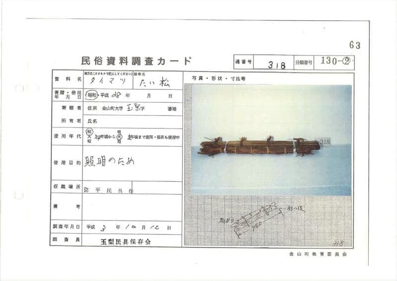 地方名:タイマツ